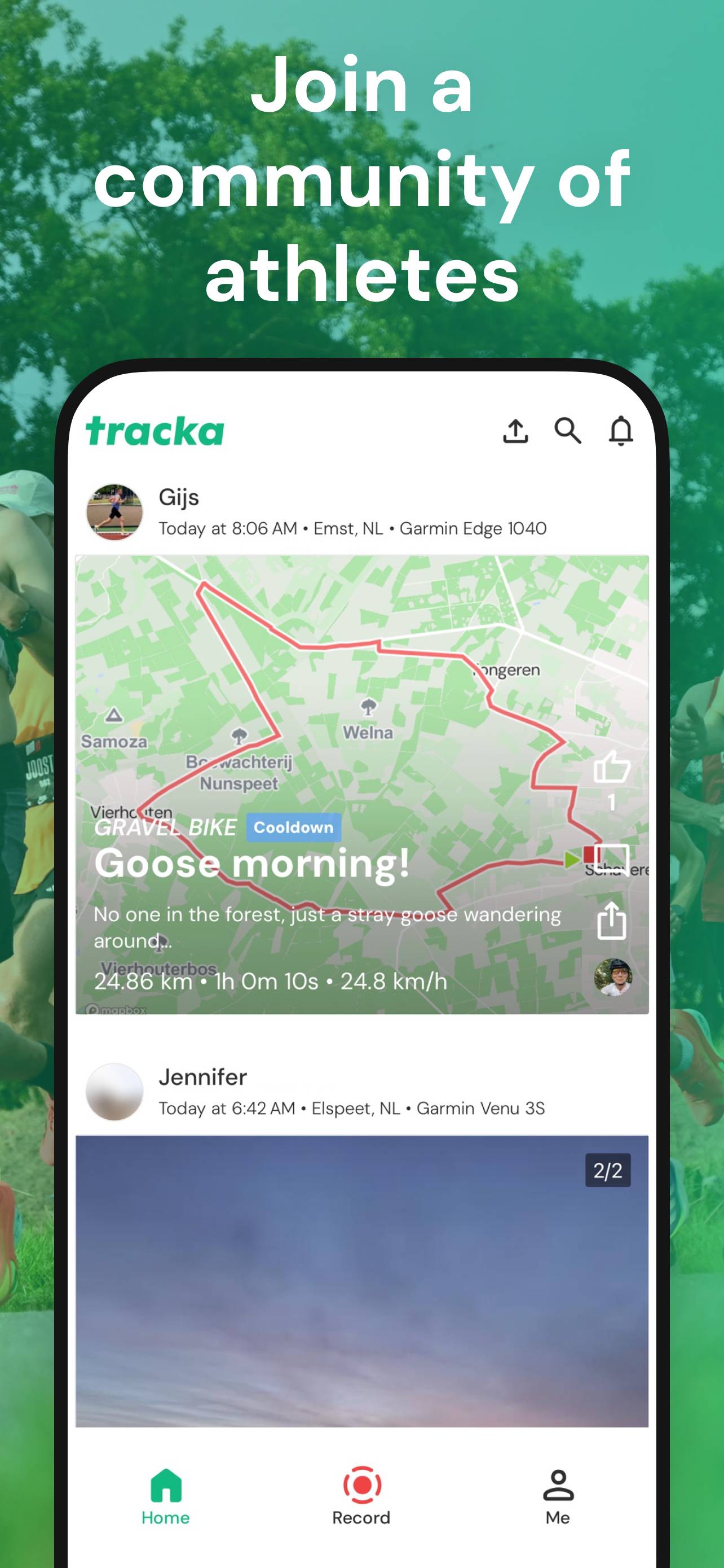 Image of Tracka app feed