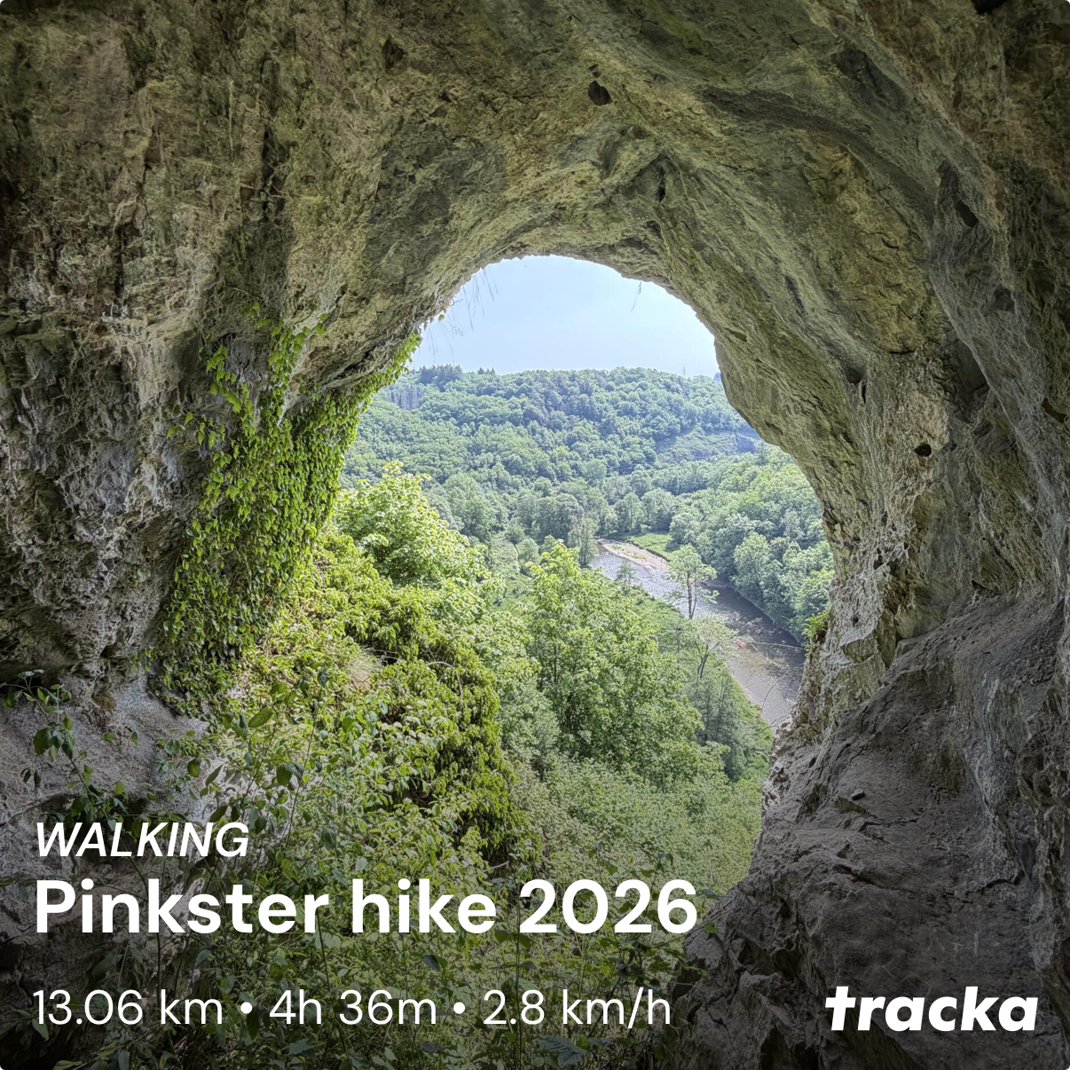 Screenshot of "Pinkster hike 2026" on Tracka